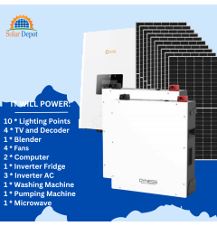 --------SunPower 2 Package--------  5kW Inverter  10KWH Lithium Battery  10 x 545W Solar Panels ROOF RACK Thunder Arrestor Cables